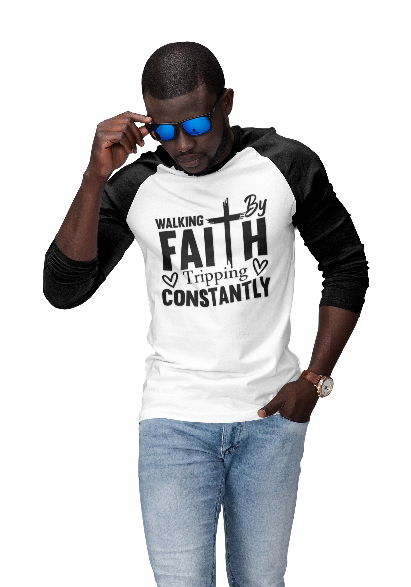 WALKING BY FAITH RAGLAN SLEEVE